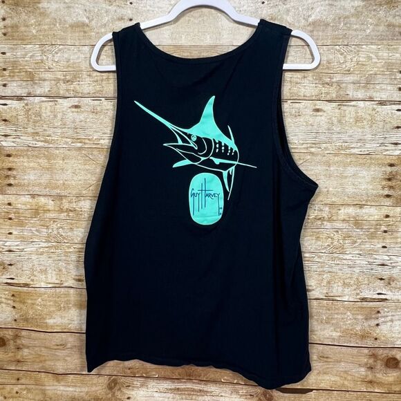 GUY HARVEY MARLIN GRAPHIC REGULAR FIT CASUAL COASTAL BEACH MUSCLE TANK SIZE LRG - Picture 2 of 3